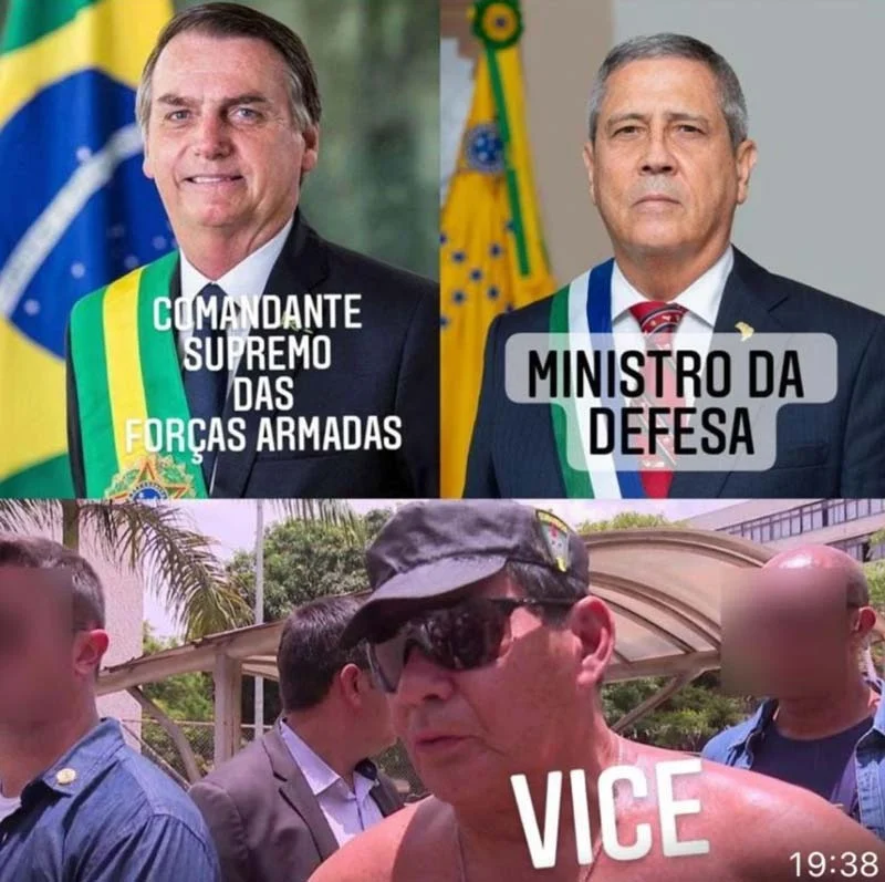 Montagem divulgada por Bolsonaro