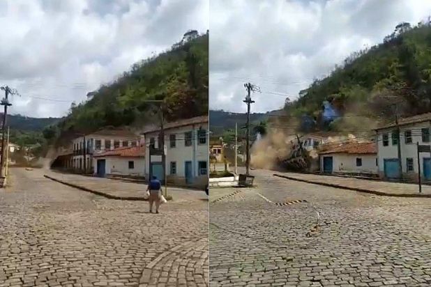 Deslizamento atinge casarões em Ouro Preto - Foto: Reprodução