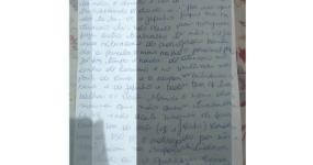 Uma das cartas repassadas entre integrantes do Sindicato do Crime do RN por meio de advogada