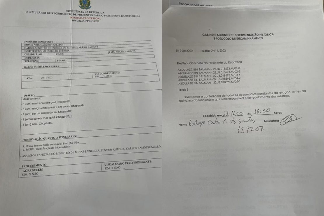 Documento mostra que Bolsonaro conferiu segundo pacote de jóias