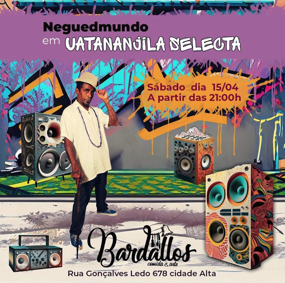 Bardallos Comida e Arte terá hoje discotecagem de Neguedmundo. Foto: Reprodução/Instagram