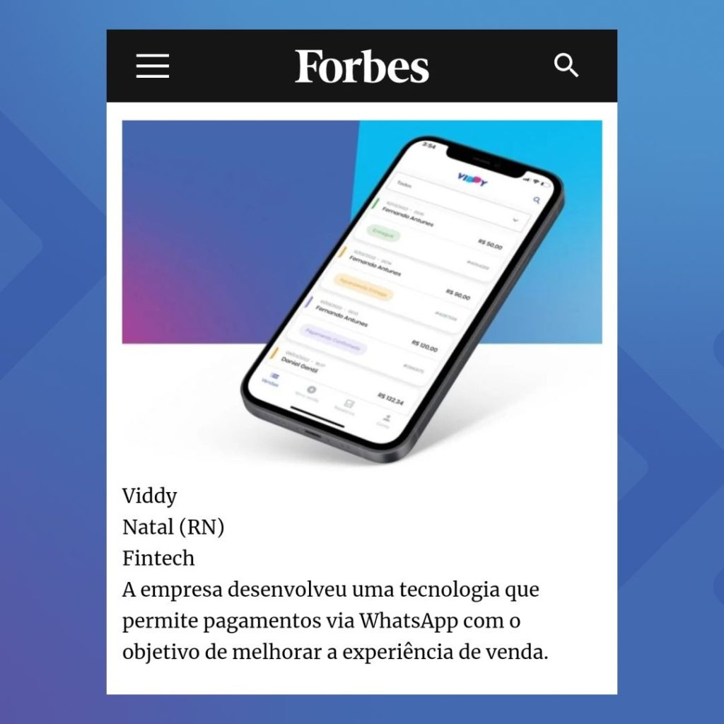 Startup potiguar Viddy foi listada pela Forbes como uma das 9 mais promissoras do Brasil. Foto: Reprodução