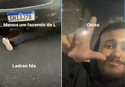 Motorista de app mata suposto autor de furto em SP e debocha: “Menos um fazendo o L”