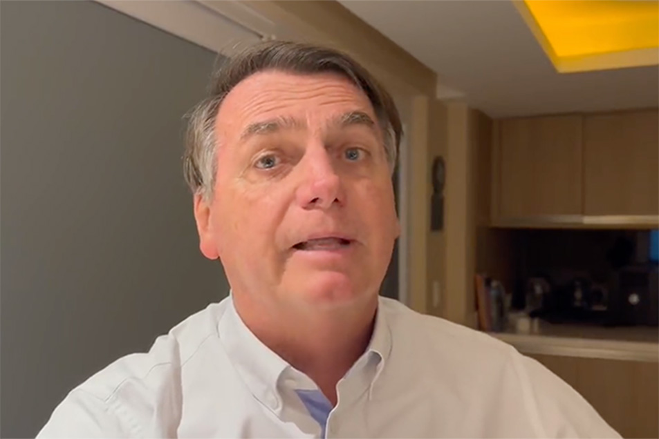 Em vídeo, Bolsonaro anuncia que vai processar Lula. Foto: Reprodução/Rede social