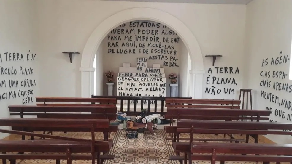 Capela é vandalizada e Diocese repudia intolerância religiosa