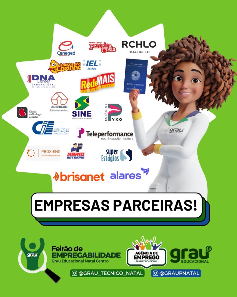 Feira da Empregabilidade em natal conta com empresas parceiras. Foto: Divulgação