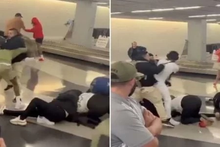 Confusão generalizada em aeroporto de Chicago termina com dois presos