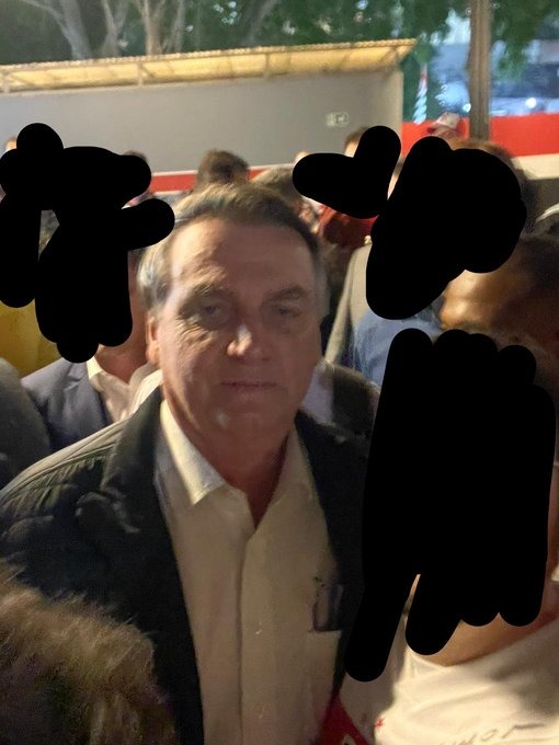 Bolsonaro foi ao Morumbi a convite do governador Tarcísio de Freitas. Foto: Reprodução/@colunatricolor