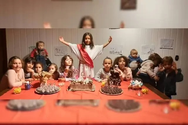 Menina faz sucesso com festa de aniversário com tema Jesus