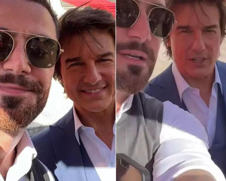 Felipe Titto se encontra com Tom Cruise e ator manda recado para o Brasil