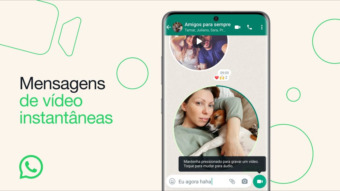 Novo recurso de vídeos do Whatsapp permite gravações de até 60 segundos. Foto: Whatsapp