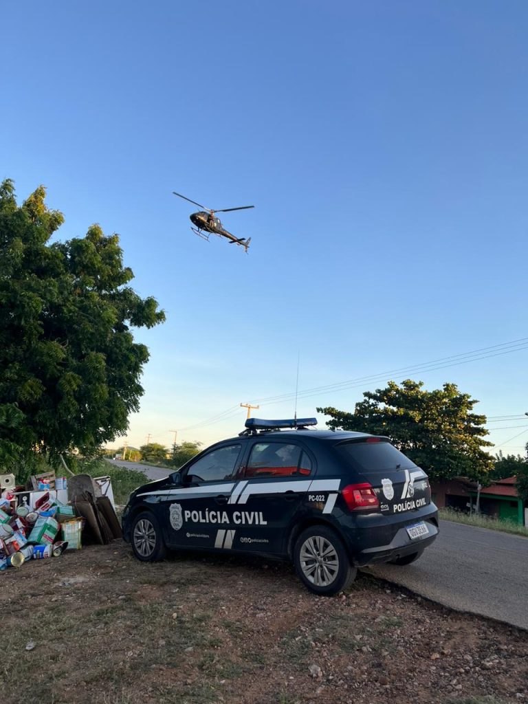 Operação em Viçosa contou com apóio aéreo. Foto: Polícia Civil 