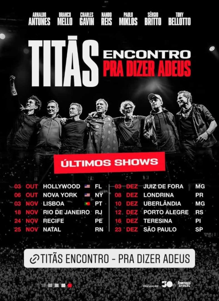 Em turnê de despedida dos palcos, Titãs anuncia show em Natal