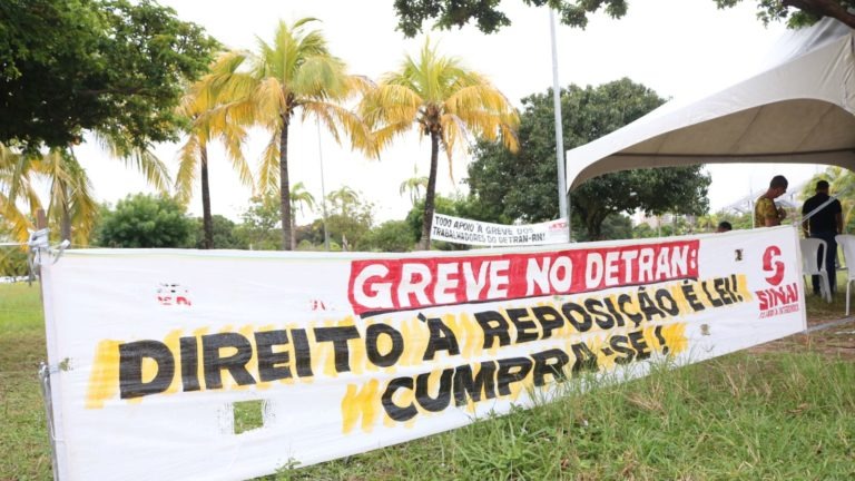 Greve do Detran-RN foi iniciada dia 5 de julho. Foto: Reprodução/Sinai