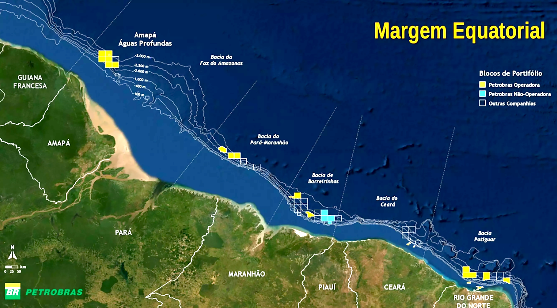 Margem Equatorial se estende entre os estados do Amapá e do Rio Grande do Norte - Foto: Reprodução