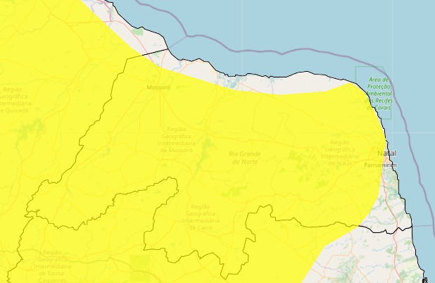 Inmet alerta para risco de vendaval no Rio Grande do Norte