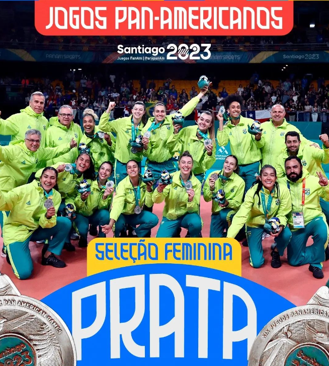 Seleção brasileira garante prata pan-americana no vôlei feminino