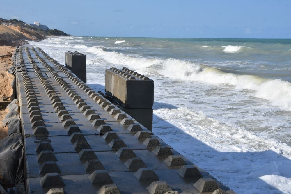 A obra da engorda é a sequência do conjunto de intervenções que a Prefeitura está realizando na praia de Ponta Negra. Foto: Prefeitura de Natal