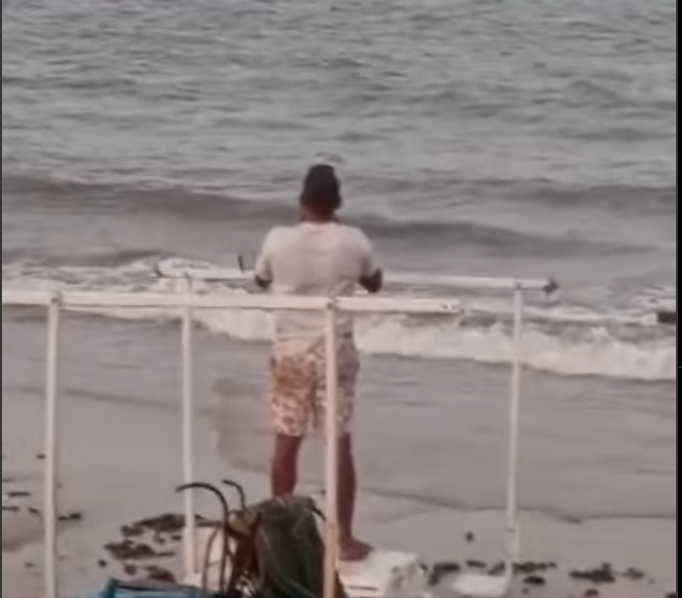 Pescador em Rio do Fogo teve de nadar 5km para se salvar. E não largou o pescado. Foto: Reprodução
