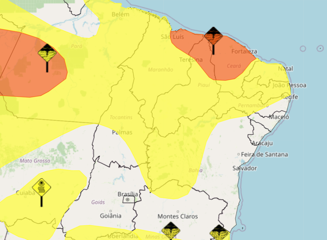 Alerta de chuvas volumosas para o Nordeste inclui o RN. Foto: Reprodução