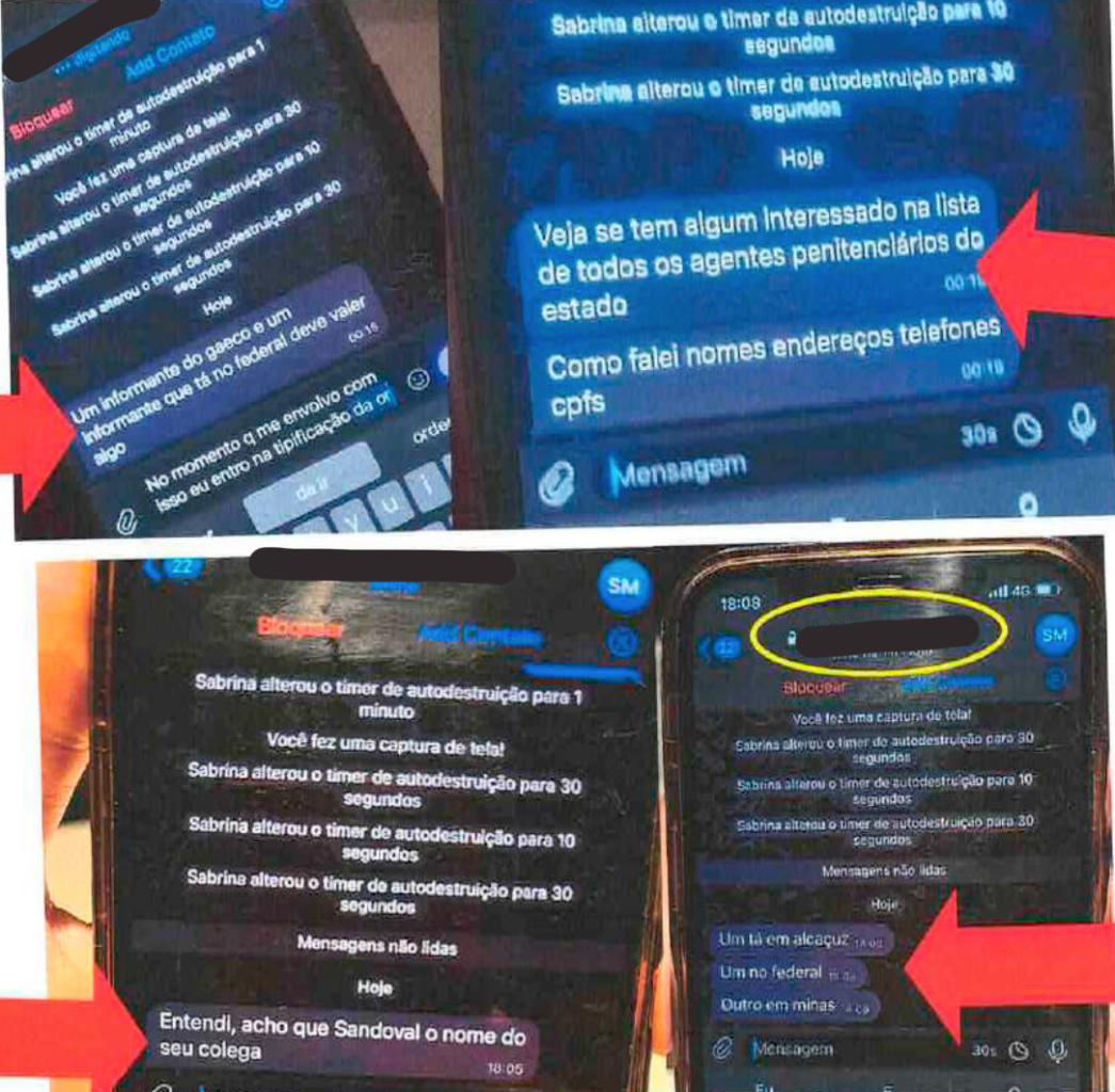 Prints de conversas descobertos pela investigação feita pela Polícia Civil. Foto: Reprodução 