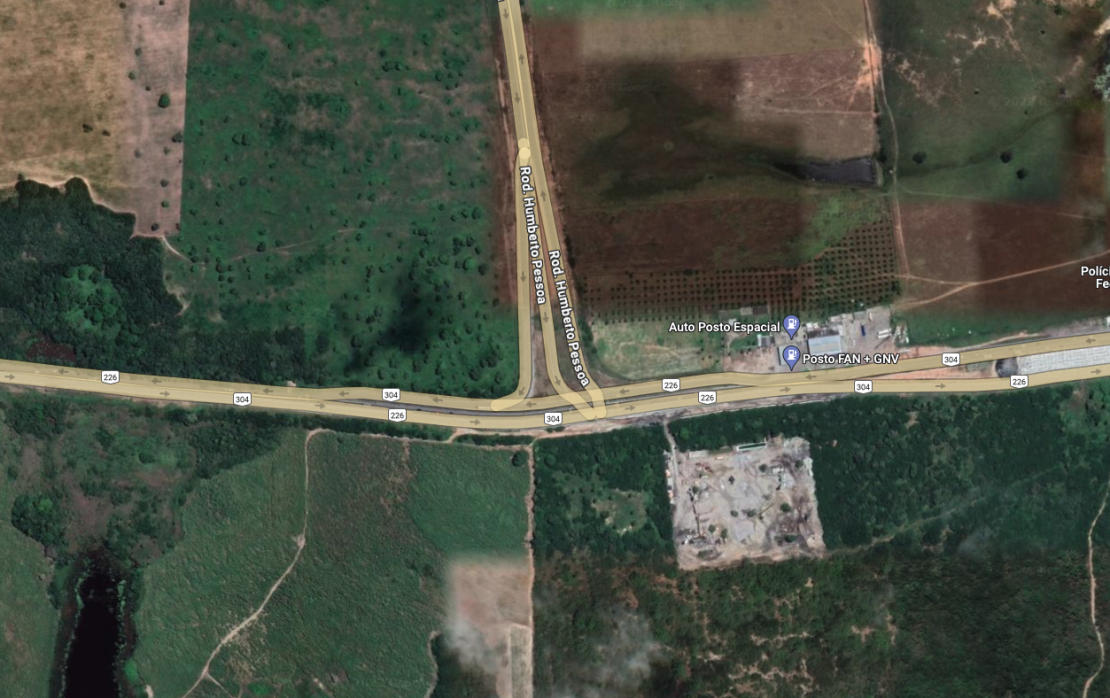 Motoristas que vierem do aeroporto poderão ingressar diretamente na BR-304, sentido Macaiba. Foto: Google Maps