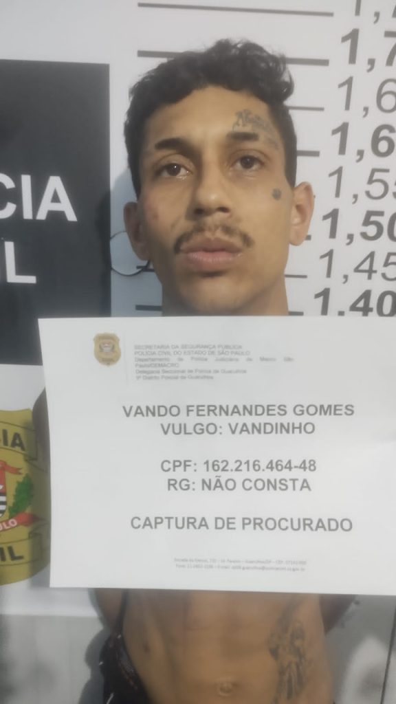 Suspeito de matar prefeito no interior do RN foi preso em Guarulhos (SP). Foto: Polícia Civil