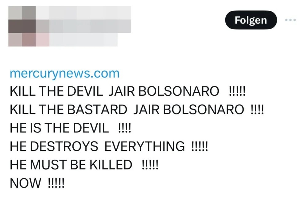 Postagem contra Bolsonaro foi feita em 2019 por jurada do caso Madeleine McCann. Foto: Reprodução