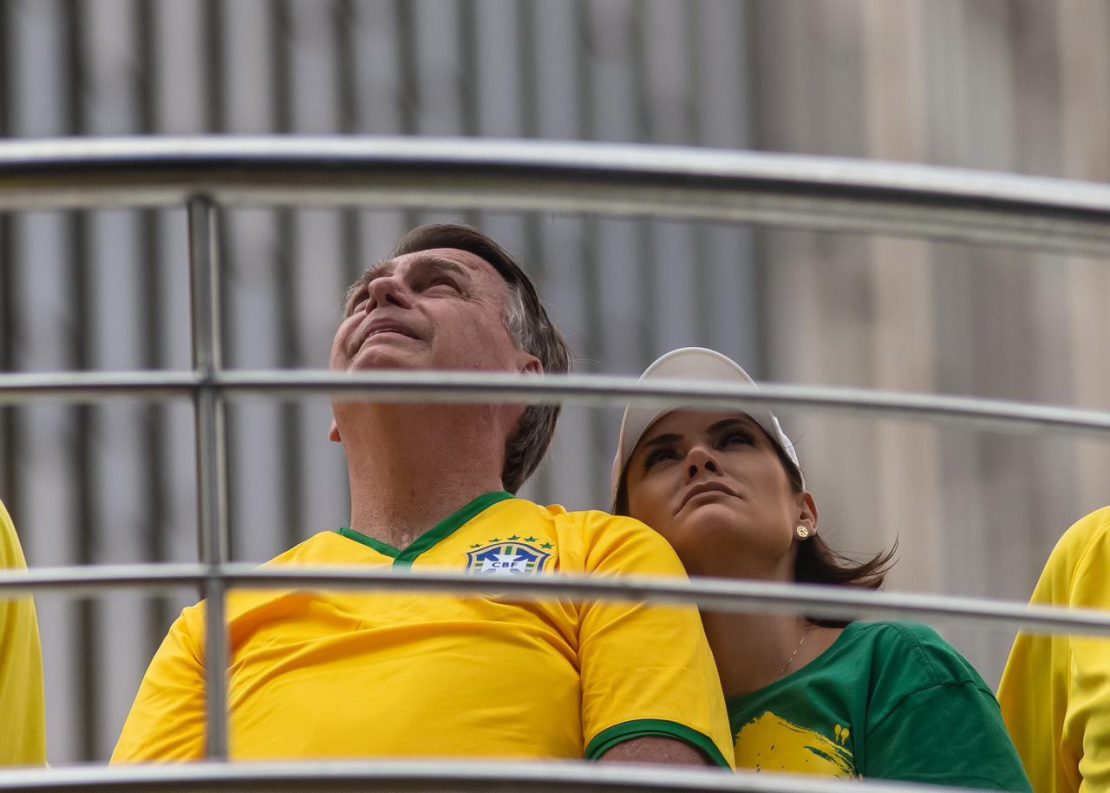 O ex-presidente Jair Bolsonaro (PL) durante manifestação em seu apoio na Avenida Paulista. Foto: Taba Benedicto/Estadão Conteúdo