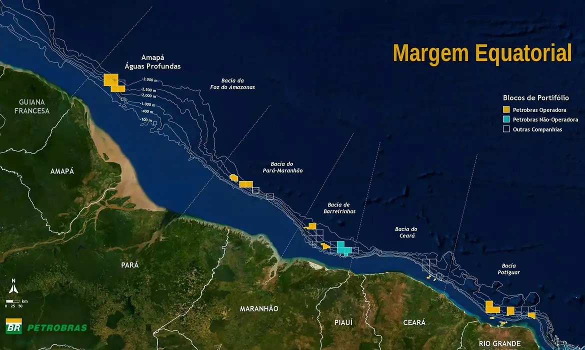 Exploração de petróleo na Margem Equatorial no RN pode proporcionar um extra de R$ 657,7 milhões em arrecadação indireta ao estado. Ilustração: Petrobras