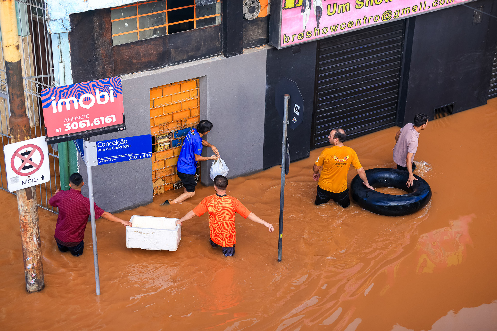 Nível da água na capital do RS, Porto Alegre, tem baixado nos últimos dias. Foto: Gustavo Mansur/ Palácio Piratini