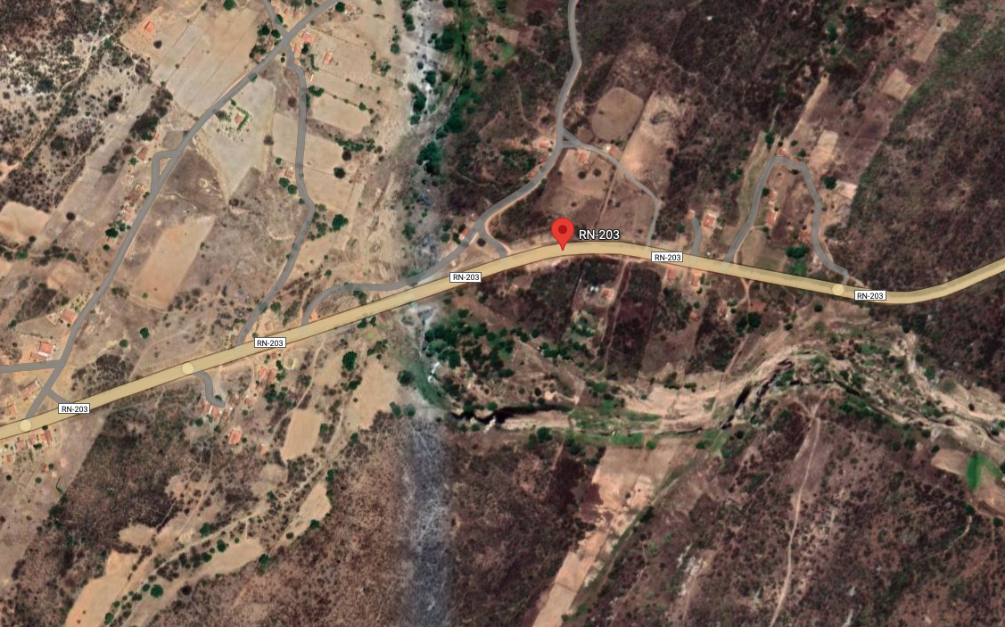 Recuperação da estrada da produção reduzirá em 40km a distância entre Natal e os municípios. Foto: Google Maps