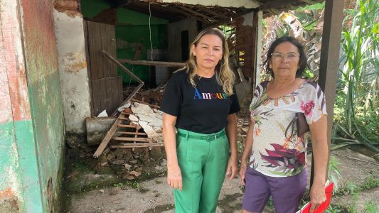 A casa em que Maria Gorete e Maria Aparecida foram criadas desabou em março de 2024. Foto: Divulgação..