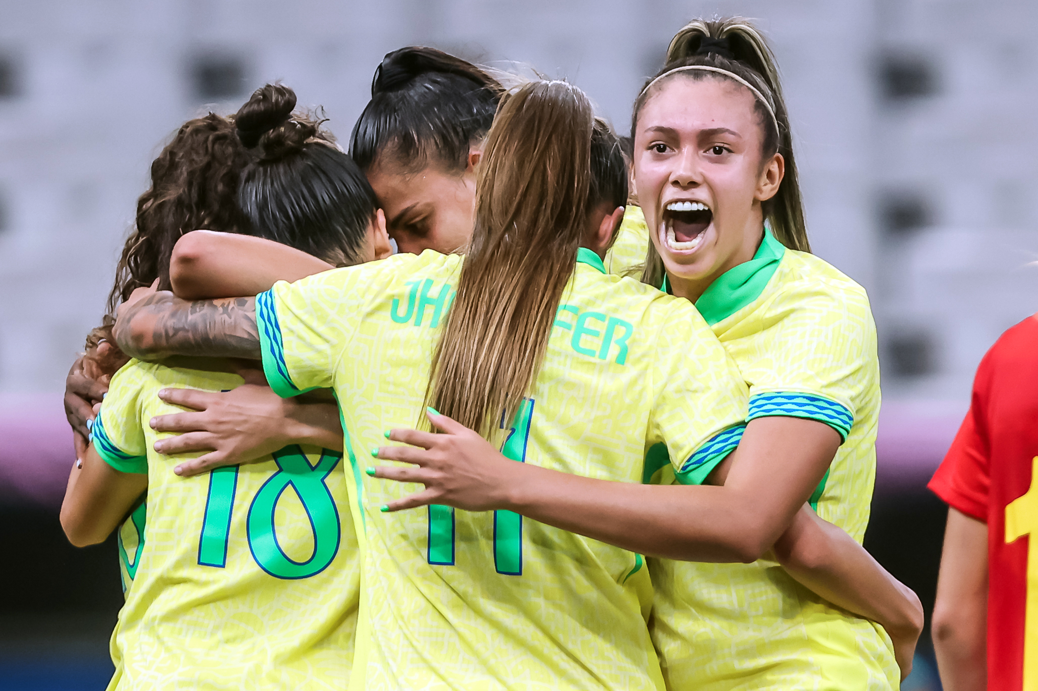 Seleção feminina de Futebol garante vaga na final contra a Espanha. Foto: Gaspar Nóbrega/COB