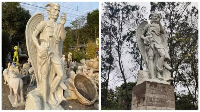 Santuário onde está a estátua de Lúcifer fica na zona rural de Gravataí. Foto: Reprodução