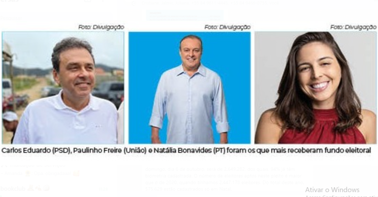 Carlos Eduardo, Paulinho Freire e Natália Bonavides foram os que mais receberam fundo eleitoral. Foto: Divulgação.