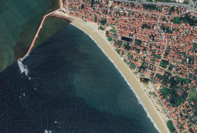 O corpo de jovem que morreu afogado foi encontrado a mais de 4 km do local onde ele desapareceu. Foto: Google Earth